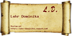 Lehr Dominika névjegykártya